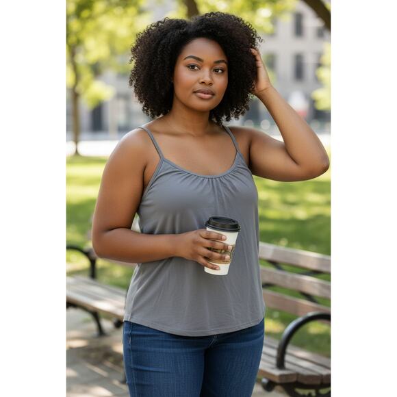 lilybras Tops - 2/$30 LILYBRAS Bralette Top Tank Size XL Gray Built in Bra w/ Bust Pads